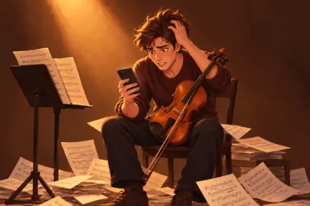 Violinista frustrado montando um repertório sozinho